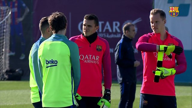 FC Barcelona training session: All ready for the Cup first leg at the Calderón