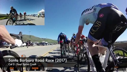 Un cycliste évite de justesse une chute fatale pendant un sprint final sur un pont (Californie)