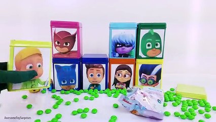PJ Masks Catboy Gekko Owlette DIY Cubeez Blind Box Play-Doh Dippin Dots Toy Surprise Learn Colors!