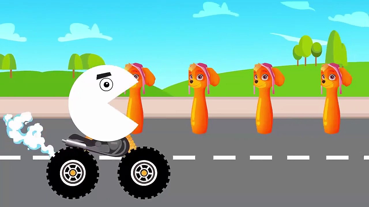 Paw Patrol Цвета для детей, чтобы узнать с Pacman для детей видео обучения Для детей #Funny
