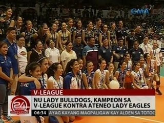 Download Video: 24Oras: NU Lady Bulldogs, kampeon sa V-League kontra Ateneo Lady Eagles