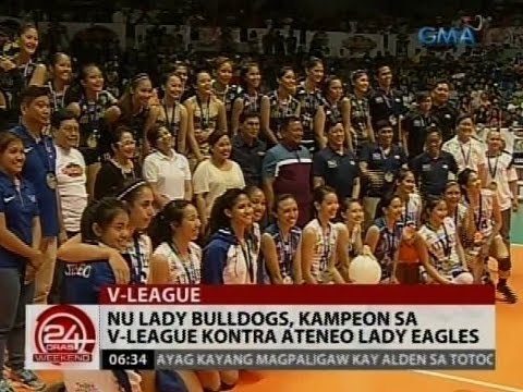 24Oras: NU Lady Bulldogs, kampeon sa V-League kontra Ateneo Lady Eagles