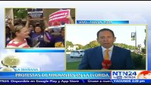 Ciudadanos protestan en Miami por directriz del ayuntamiento de obedecer medidas migratorias de Donald Trump