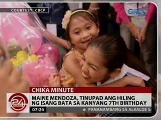 24 Oras: Maine Mendoza, tinupad ang hiling ng isang bata sa kanyang 7th birthday