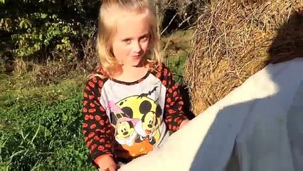 Princess Ella and play doh girl from fun factory have a amazing day at the pumpkin patch vlog 11