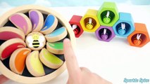 Bees Wooden Learning Toy for Kids Learn Colors and Shapes for Preschool Toddlers Baby Toys
