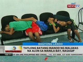 BT: Tatlong batang inanod ng malakas na alon sa Manila Bay, nasagip