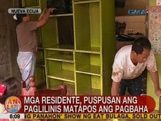 UB: Mga residente sa Nueva Ecija, puspusan ang paglilinis matapos ang pagbaha
