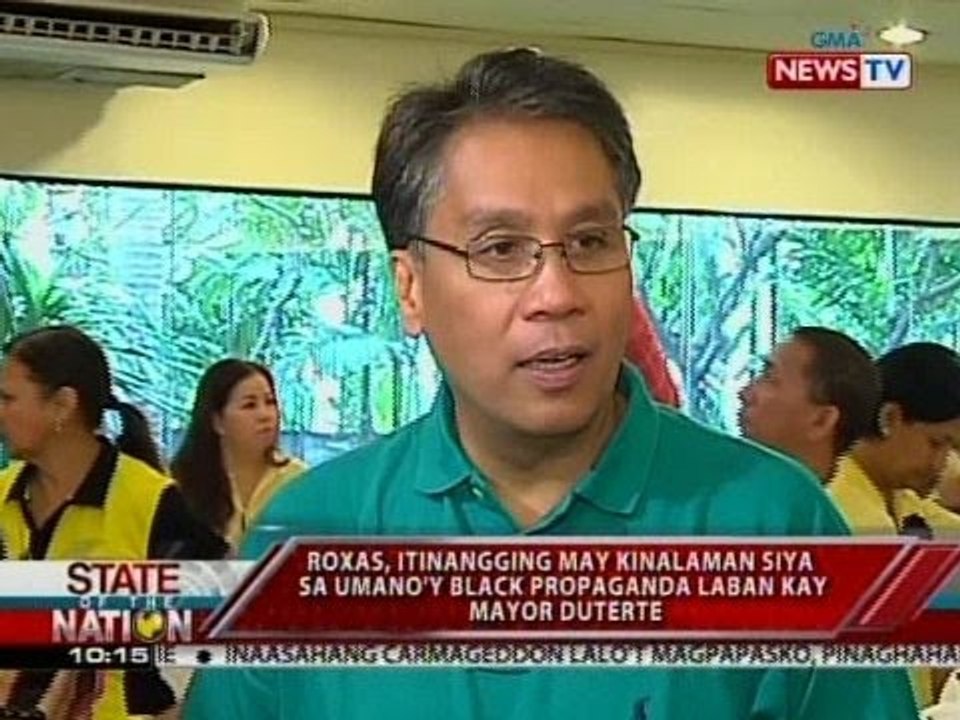 SONA: Roxas, itinangging may kinalaman siya sa umano'y black propaganda laban kay Mayor Duterte
