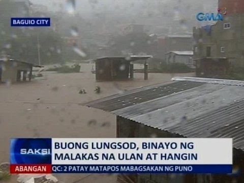 Saksi: Buong lungsod, binayo ng malakas na ulan at hangin