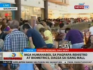 Mga humahabol sa pagpapa-rehistro at biometrics, dagsa sa isang mall