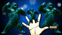 Палец Семья Годзилла T-Rex Динозавры Мультфильмы | Кинг-Конг Палец Семья Дети Nursery Rhymes