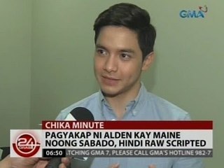24Oras: Pagyakap ni Alden kay Maine noong Sabado, hindi raw scripted
