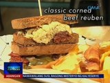 Classic corned beef reuben, sandwich na may corned beef, binurong repolyo at special dressing