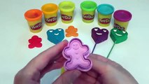 Learn Colors with Playdoh Lollipops Smiley Hearts with Molds Gingerbread Man Creative for Kids