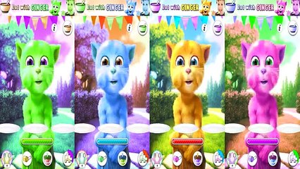 Talking Ginger Cat Rainbow Colors Reaction Compilation