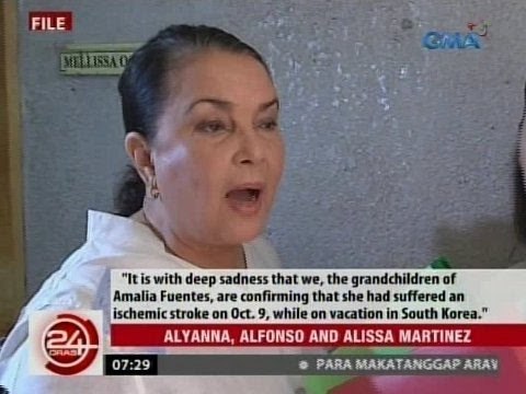 24Oras: Kaanak ni Amalia Fuentes, nanawagan ng panalangin para sa paggaling ng na-stroke na aktres