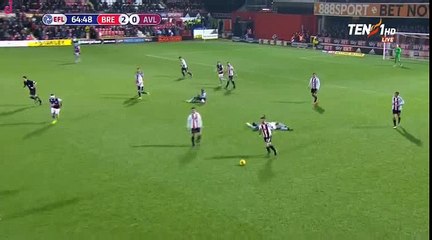 Lasse Vibe Second Goal HD - Brentford 3-0 Aston Villa 31.01.2017