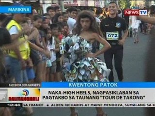 BT: Naka-high heels, nagpasiklaban sa pagtakbo sa taunang "Tour de Takong"