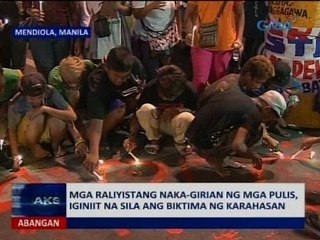Saksi: Mga raliyistang naka-girian ng mga pulis, iginiit na sila ang biktima