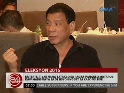 24Oras: Duterte, tiyak nang tatakbo sa pagka-pangulo