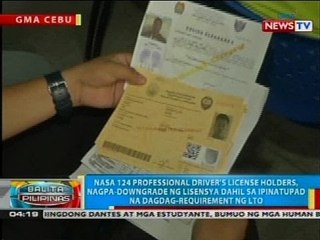 Nasa 124 professional driver's license holders, nagpa-downgrade ng lisensya