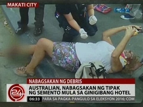 24Oras: Australian, nabagsakan ng tipak ng semento mula sa ginigibang hotel