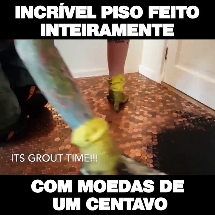 Piso feito com moeda de 1 centavo