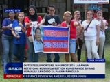 Duterte supporters, nagprotesta laban sa petisyong kumukwestyon kung pwede siyang humalili kay Diño