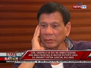 SONA: CHR, umapela sa DOJ na imbestigahan ang mga pahayag ni Duterte