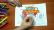 Cars New Coloring Pages for Kids Colors Coloring colored markers felt pens pencils