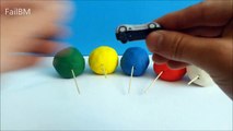6 Lollipop Play Doh Surprise Opening !! Spongebob Cars Mininie Mouse Disney Porsche Kinder VW Toys