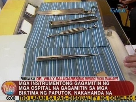 UB: Mga instrumentong gagamitin ng mga ospital na gagamitin sa mga biktima ng paputok, nakahanda na