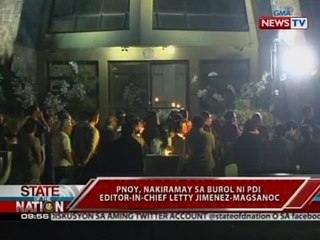 SONA: PNoy, nakiramay sa burol ni PDI Editor in Chief  Letty Jimenez- Magsanoc
