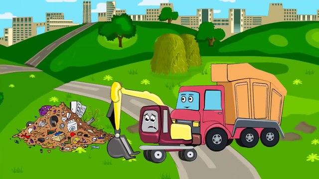 Coche de Policía, Excavadora, Camión - Spanish Cartoons. Capitulos Completos. Caricaturas de carros