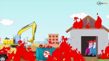 The Yellow Excavator with The Crane - Diggers Cartoon | Cars & Trucks Construction Cartoons Part 3