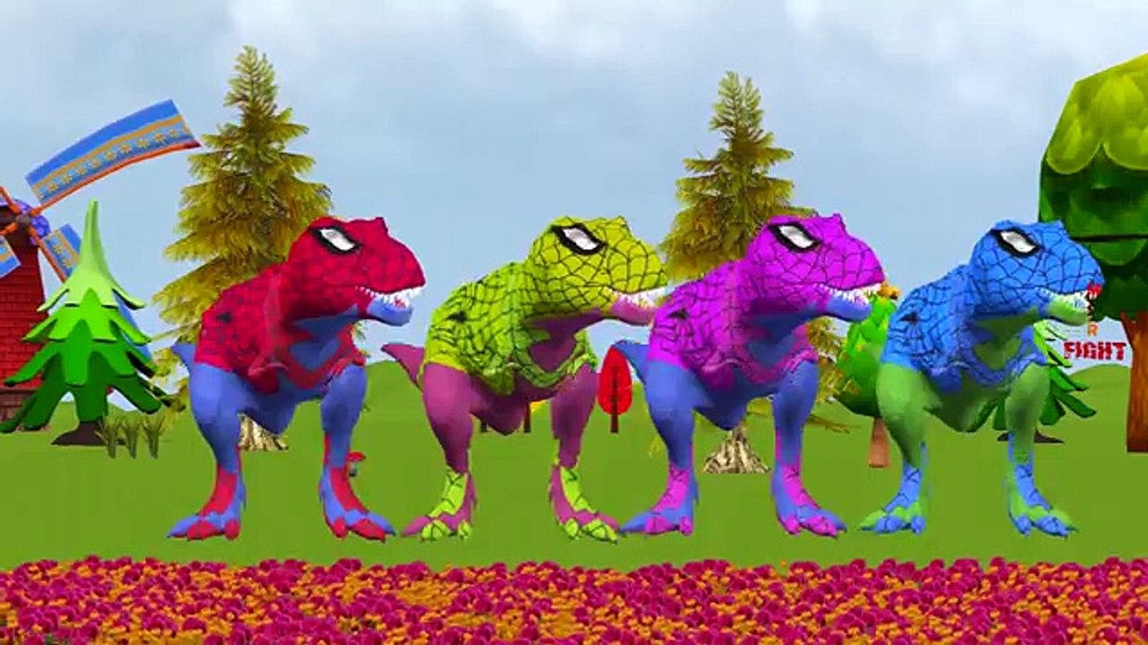 Spiderman Colors Itsy Bitsy Spider Nursery Rhymes | Spiderman Dinosaurs Finger Family Songs