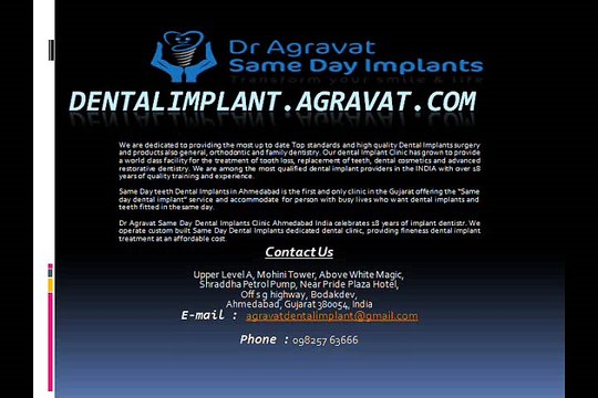 Dr Agravat Same Day Dental Implants Clinic in Ahmedabad Gujarat India