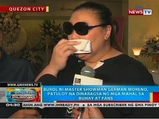 Burol ni master showman German Moreno, patuloy na dinaragsa ng mga mahal sa buhay at fans