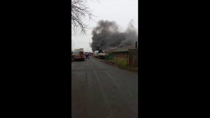 Frameries : Incendie dans le zoning industriel