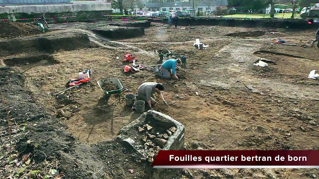 Fouilles archéologiques dans le quartier de Bertran-de-Born, à Périgueux (Vidéo Jean-Christophe Sounalet)