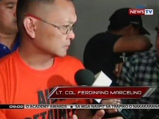 Lt. Col. Ferdinand Marcelino at Chinese na nadakip kahapon sa isang shabu lab, na inquest na