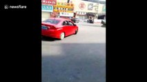 Chinese police arrest man drifting car on main road