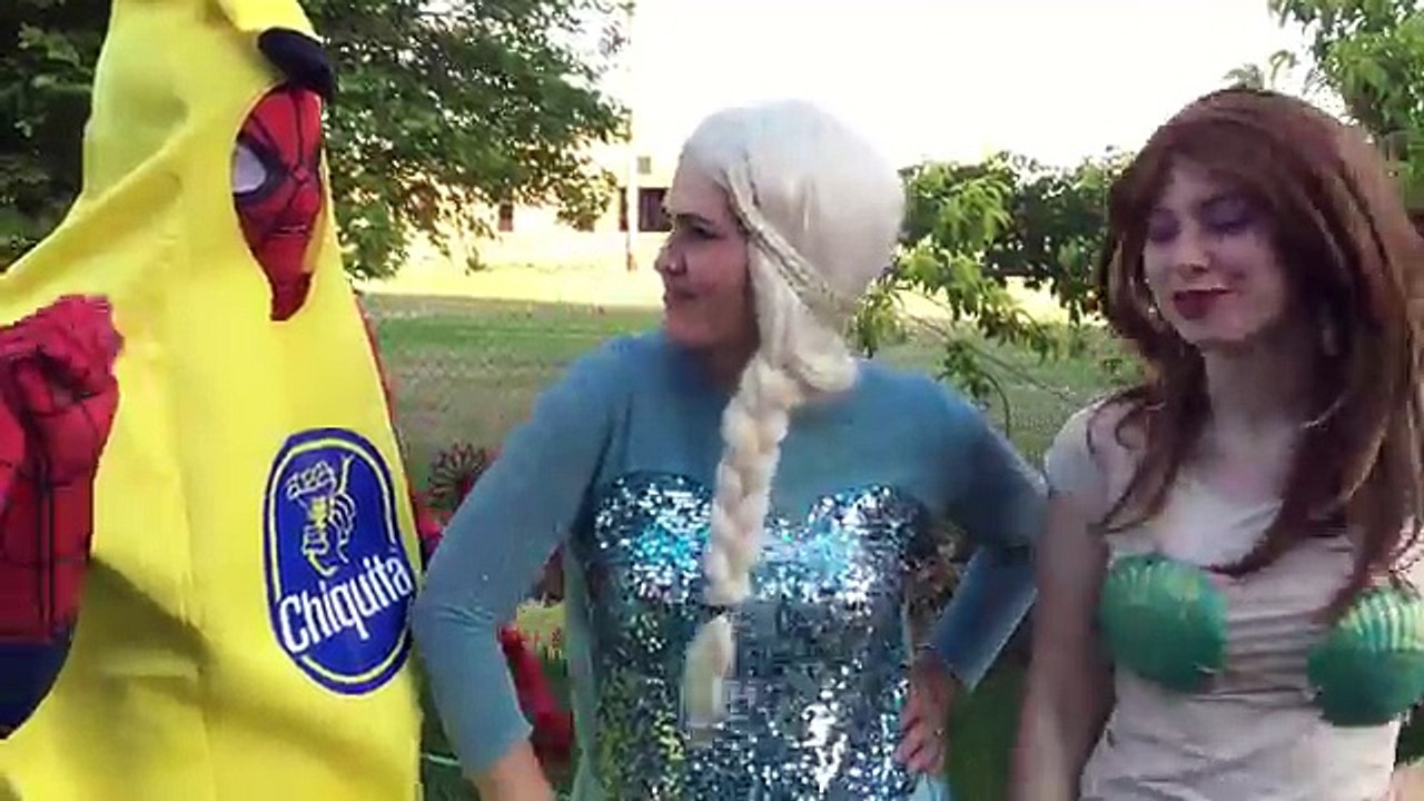 Spiderman Banana Prank vs Maleficent Monkey Superhero Kids In Real Life