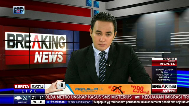 Garuda Indonesia Selip Saat Hujan Deras