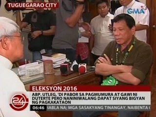 24 Oras: Abp. Utleg, 'di pabor sa pagmumura at gawi ni Duterte