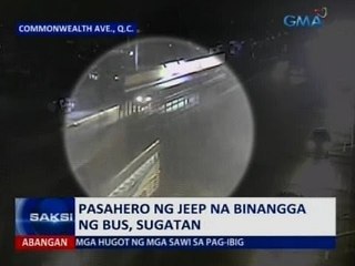 SAKSI: Pasahero ng jeep na binangga ng bus, sugatan