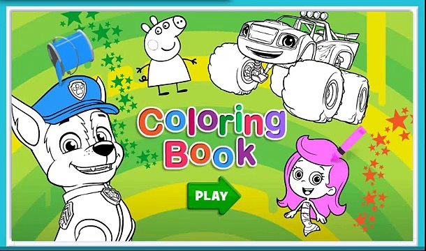 мультик игра мультик игра Щенячий патруль раскраска гонщик, крепыш и маршал