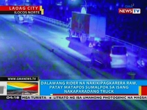 2 rider na nakikipagkarera raw, patay matapos sumalpok sa isang nakaparadang truck sa Laoag City