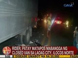 UB: Rider, patay matapos mabangga ng closed van sa Laoag City, Ilocos Norte